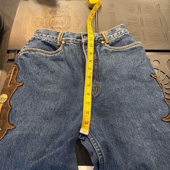 VINTAGE LAWMAN WOMENS JEANS WITH FAUX LEATHER DETAIL - Picture 8 of 14